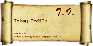 Tokay Irén névjegykártya